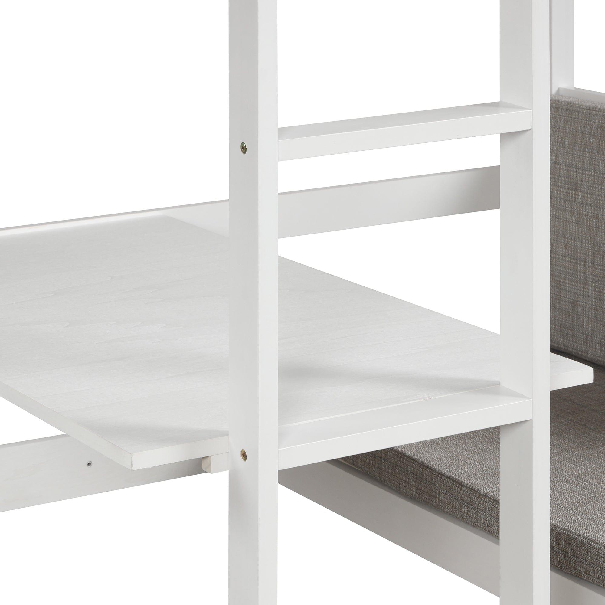 Shop Functional Loft Bed (turn into upper bed and down desk,cushion sets are free),Twin Size,White Mademoiselle Home Decor