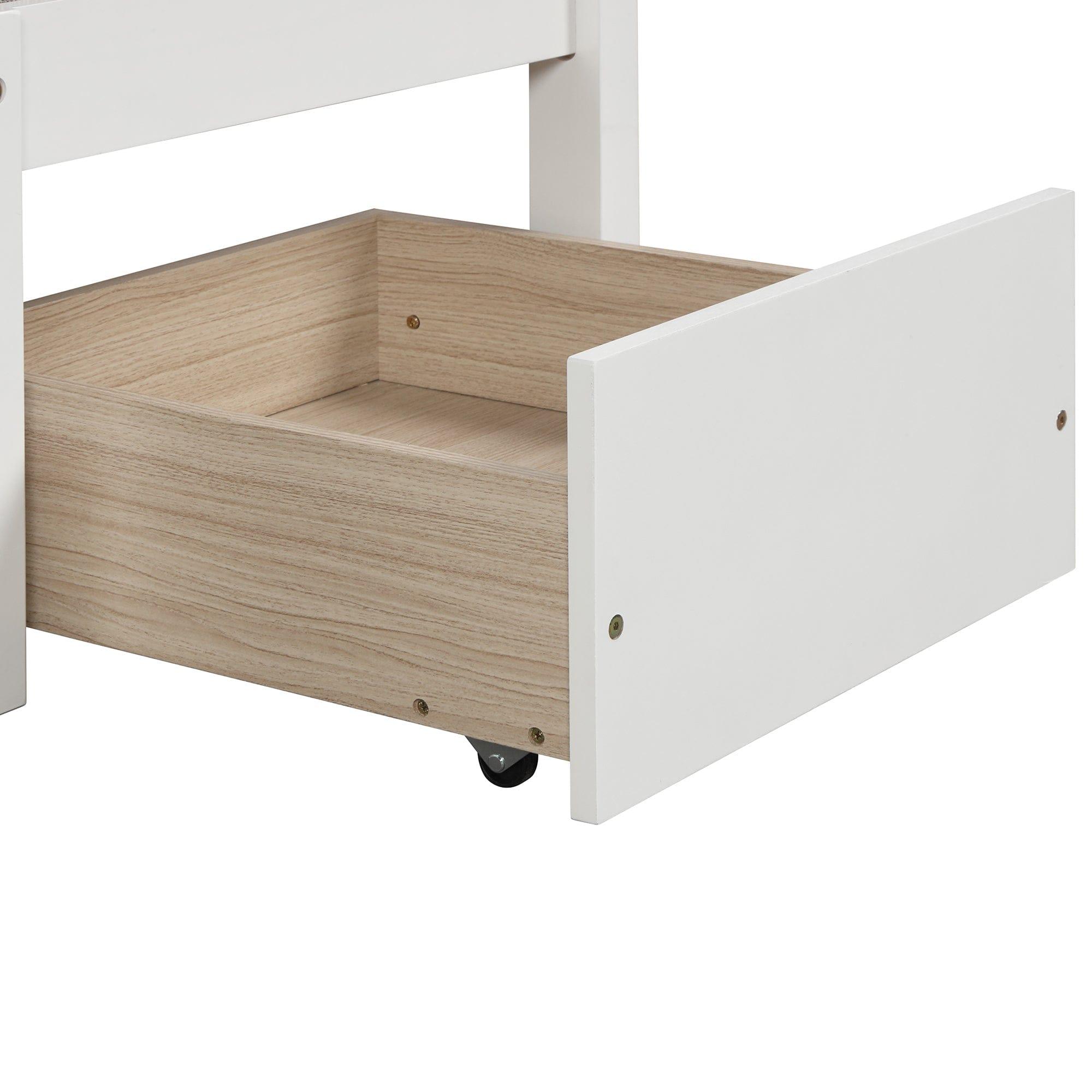 Shop Functional Loft Bed (turn into upper bed and down desk,cushion sets are free),Twin Size,White Mademoiselle Home Decor