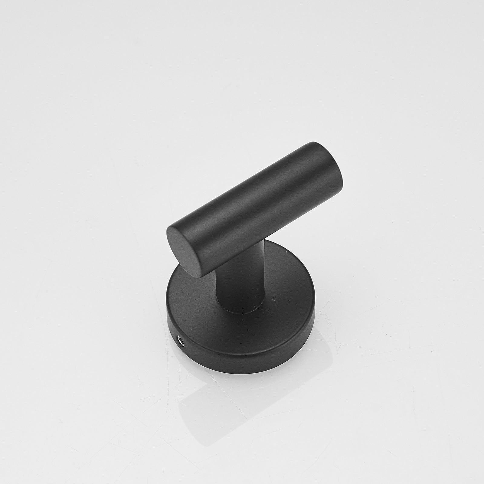 Shop Round Bathroom Robe Hook and Towel Hook in Stainless Steel Matte Black (2-Pack) Mademoiselle Home Decor
