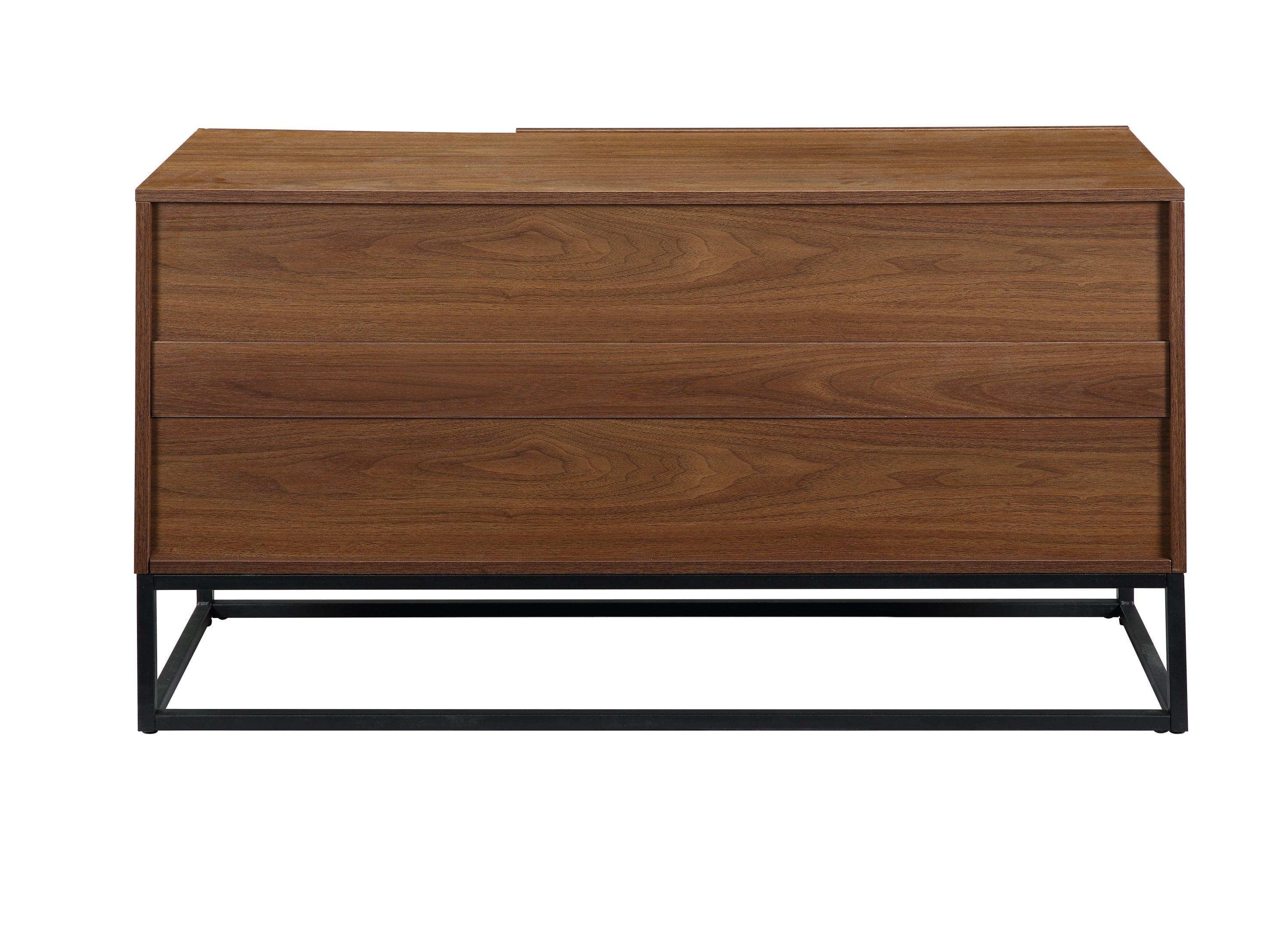 Shop ACME Walden Console Table in Walnut & Black Finish AC00792 Mademoiselle Home Decor
