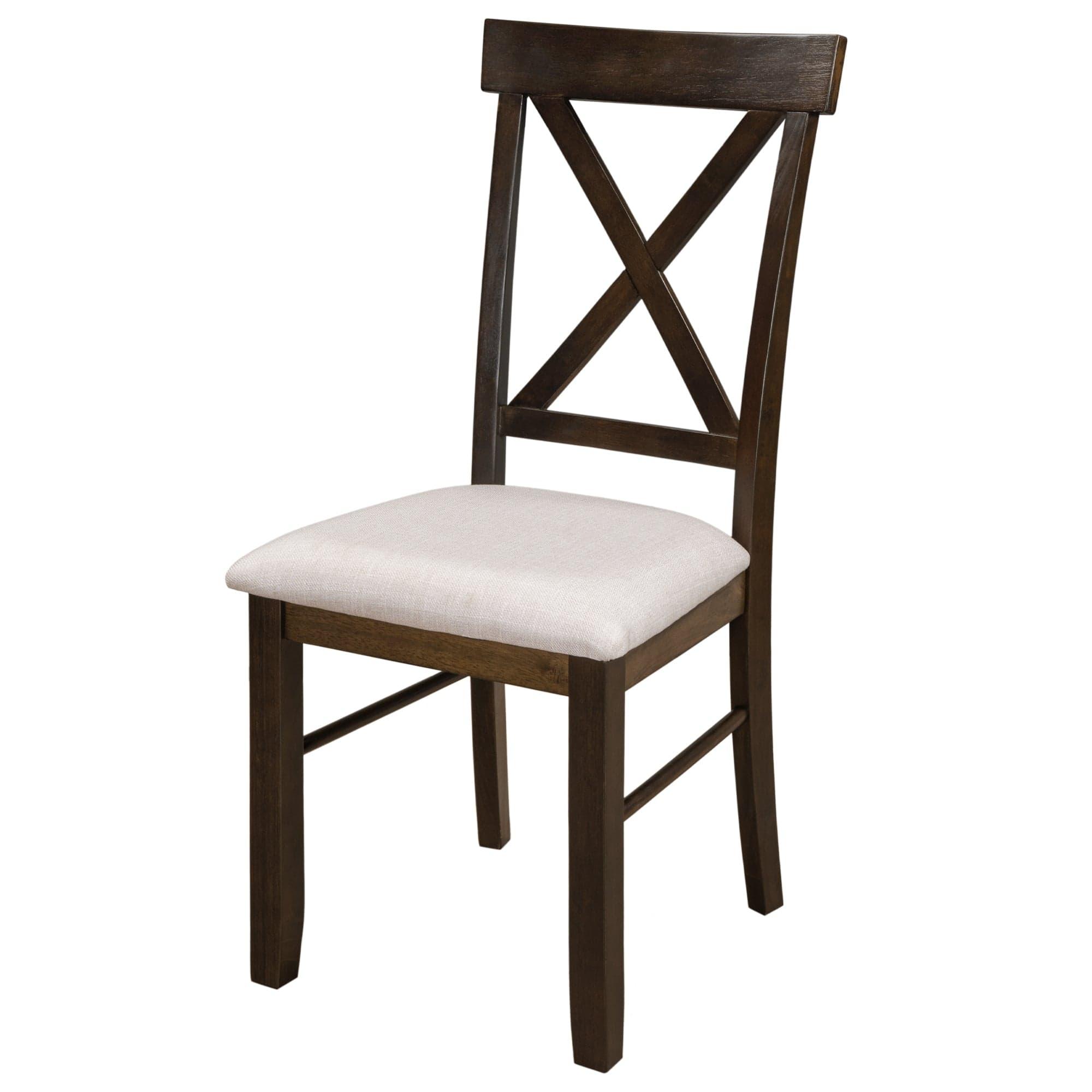 Shop TOPMAX 2 Pieces Farmhouse Rustic Wood Kitchen Upholstered X-Back Dining Chairs, Brown+Beige Mademoiselle Home Decor