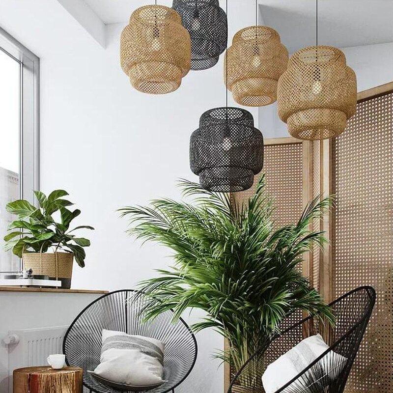 Shop 0 Asian Style Bamboo Hand Woven Bamboo Wood Chandelier Dining Rroom Bamboo Lantern Chandelier Bedroom Dining Room Pendant Lamp Mademoiselle Home Decor