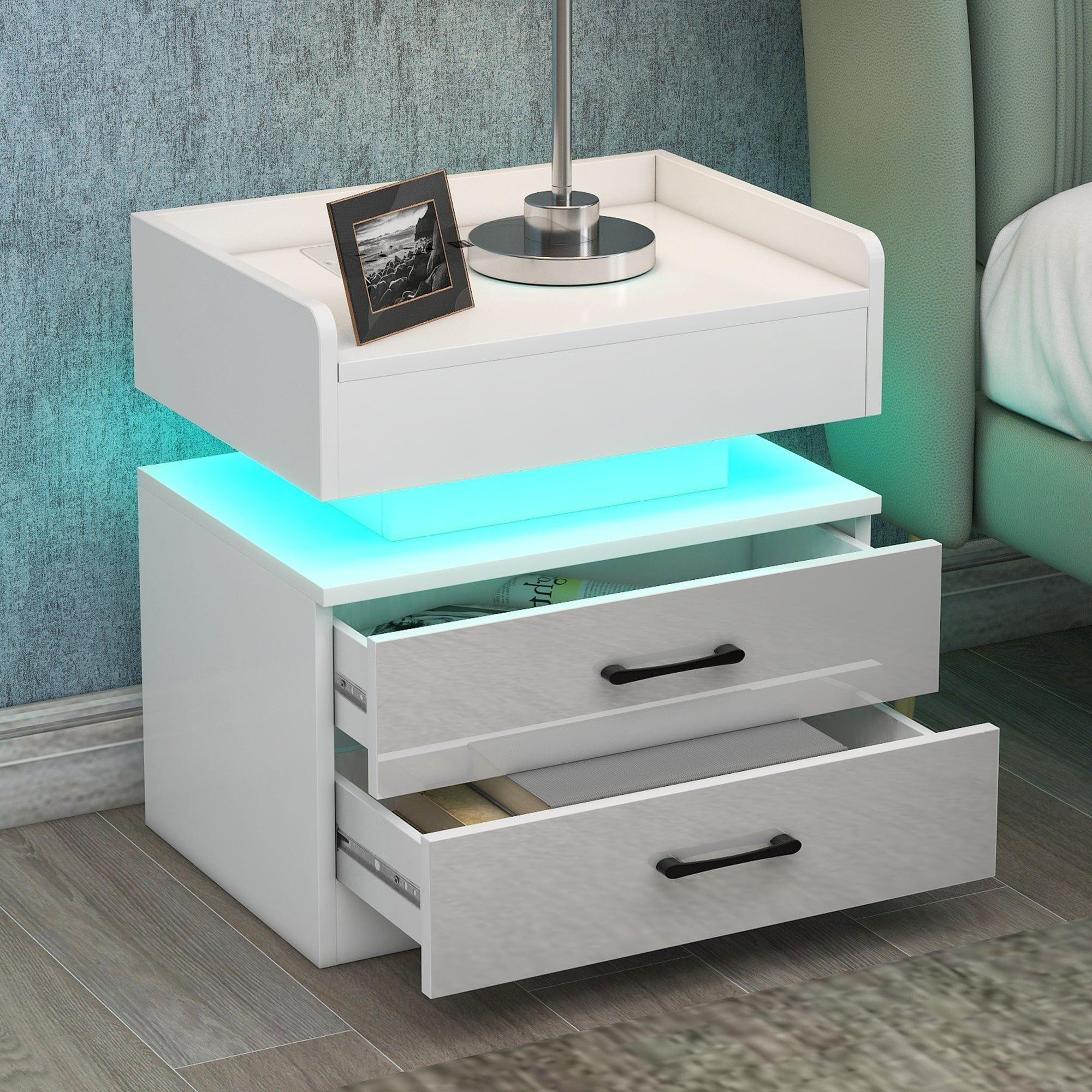 Shop Chamarel LED Smart Bedside Table Mademoiselle Home Decor