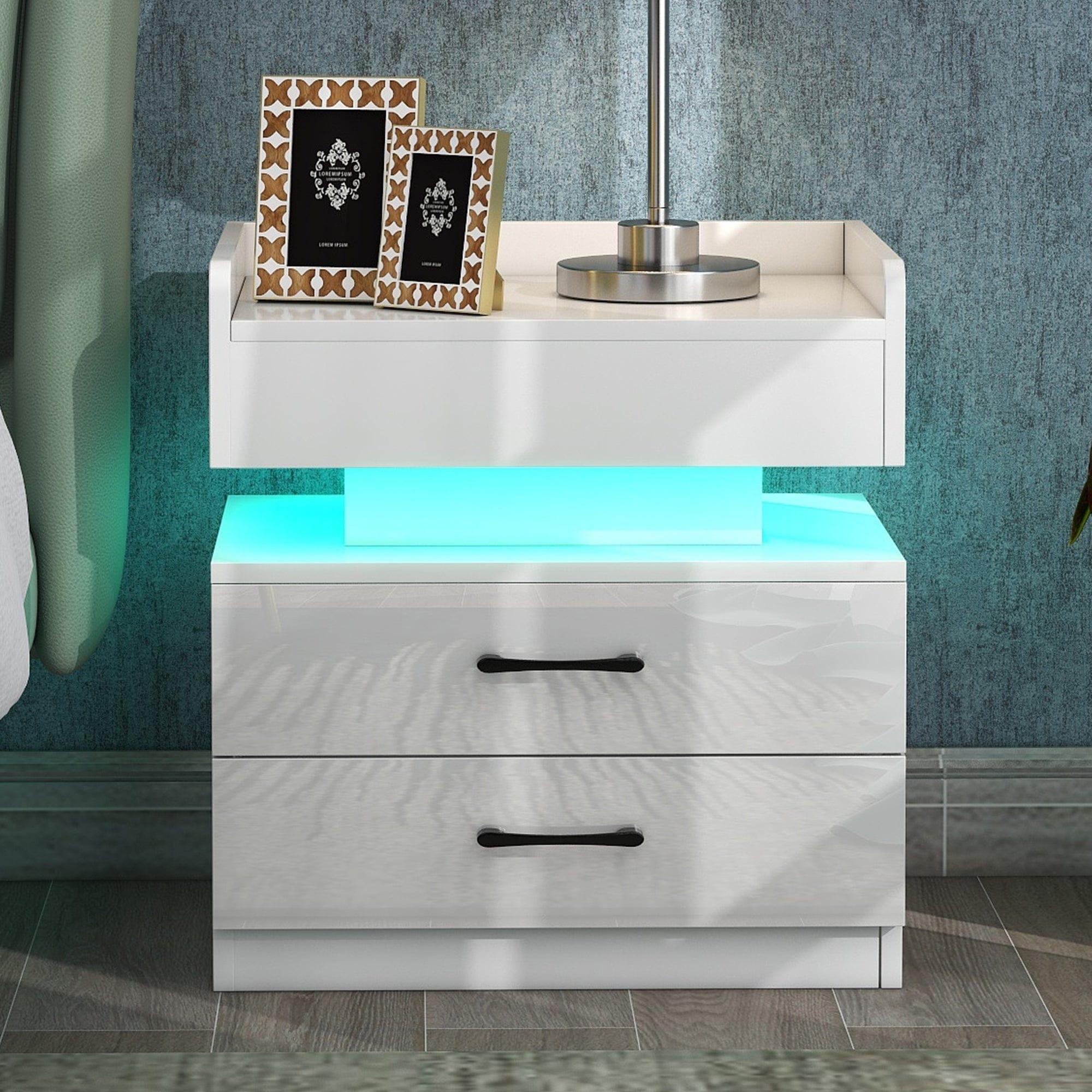 Shop Chamarel LED Smart Bedside Table Mademoiselle Home Decor