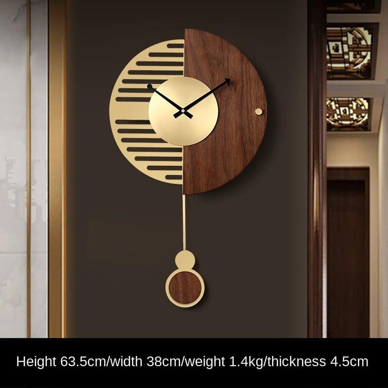 Shop 0 Walnut Wall Wall Clock Light Luxury Living Room Fashion Clock Home Modern New Chinese Simple Clock Wall Table Mademoiselle Home Decor