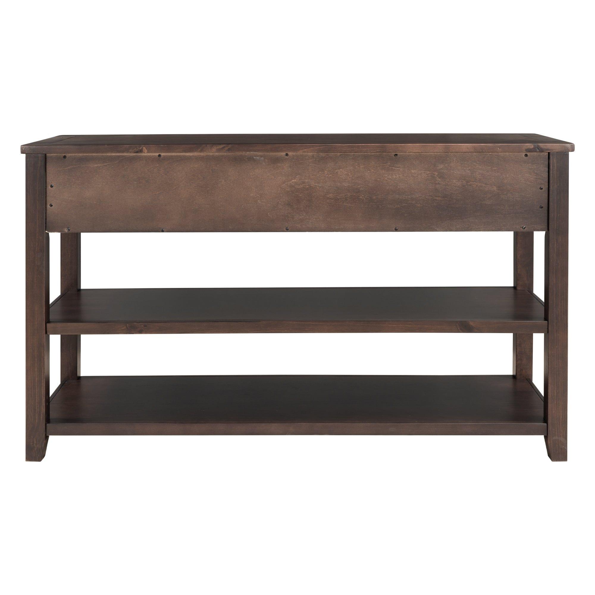 Shop TREXM TREXM Retro Design Console Table with Two Open Shelves, Pine Solid Wood Frame and Legs for Living Room (Espresso) Mademoiselle Home Decor