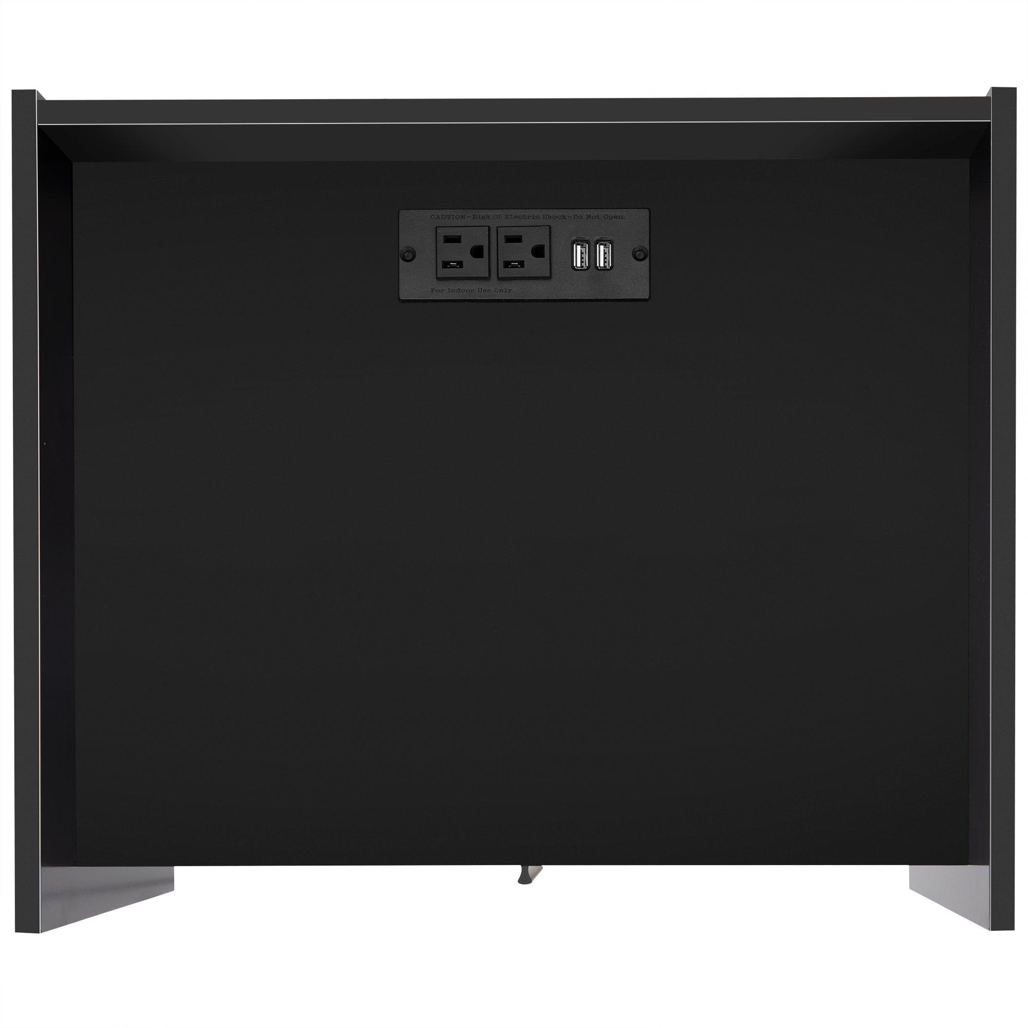 Shop Nightstand with Drawer ,Storage Bedside Table with USB Charging Ports- Black Mademoiselle Home Decor