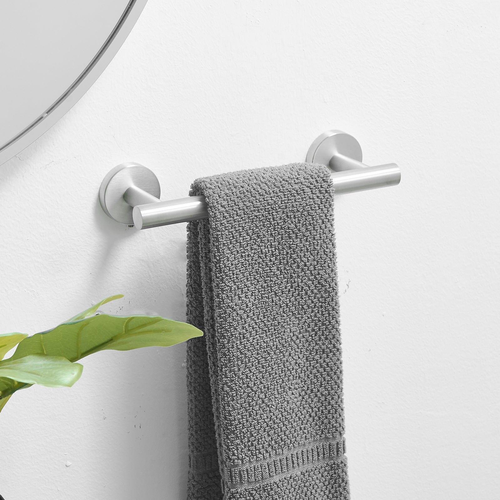 Shop Single Post Wall Mounted Towel Bar Toilet Paper Holder in Brushed Nickel Mademoiselle Home Decor