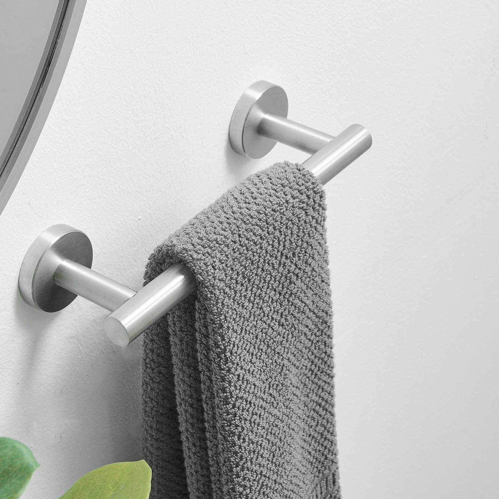 Shop Single Post Wall Mounted Towel Bar Toilet Paper Holder in Brushed Nickel Mademoiselle Home Decor