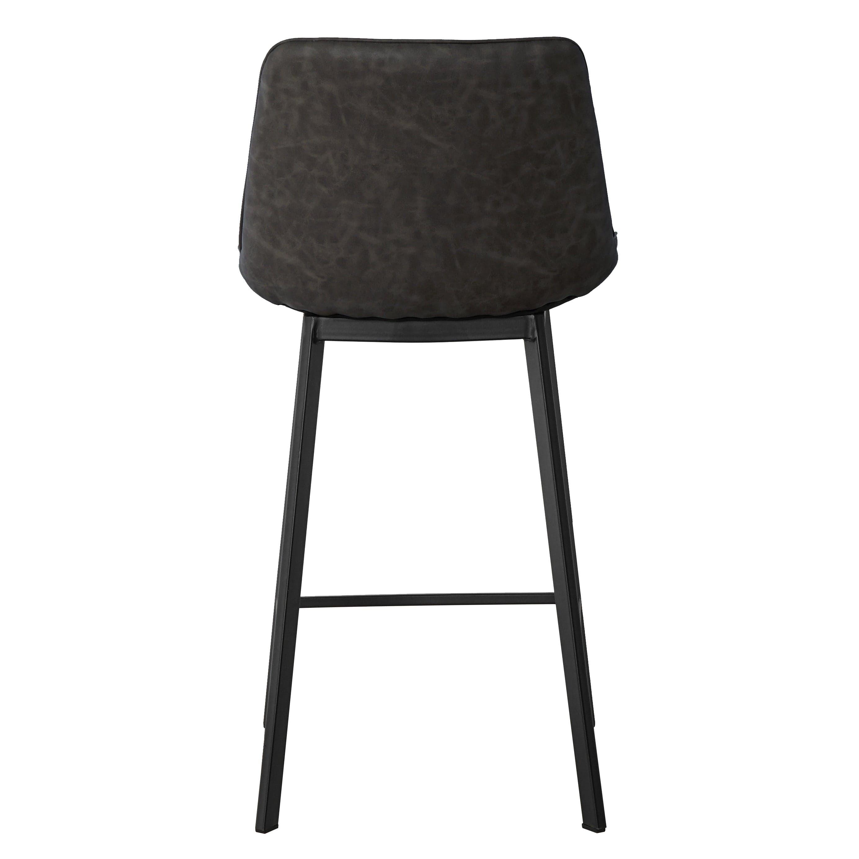 Shop High quality modern cheap high bar stool Upholstered soft dark brown pu Leather bar chair(set of 2) Mademoiselle Home Decor