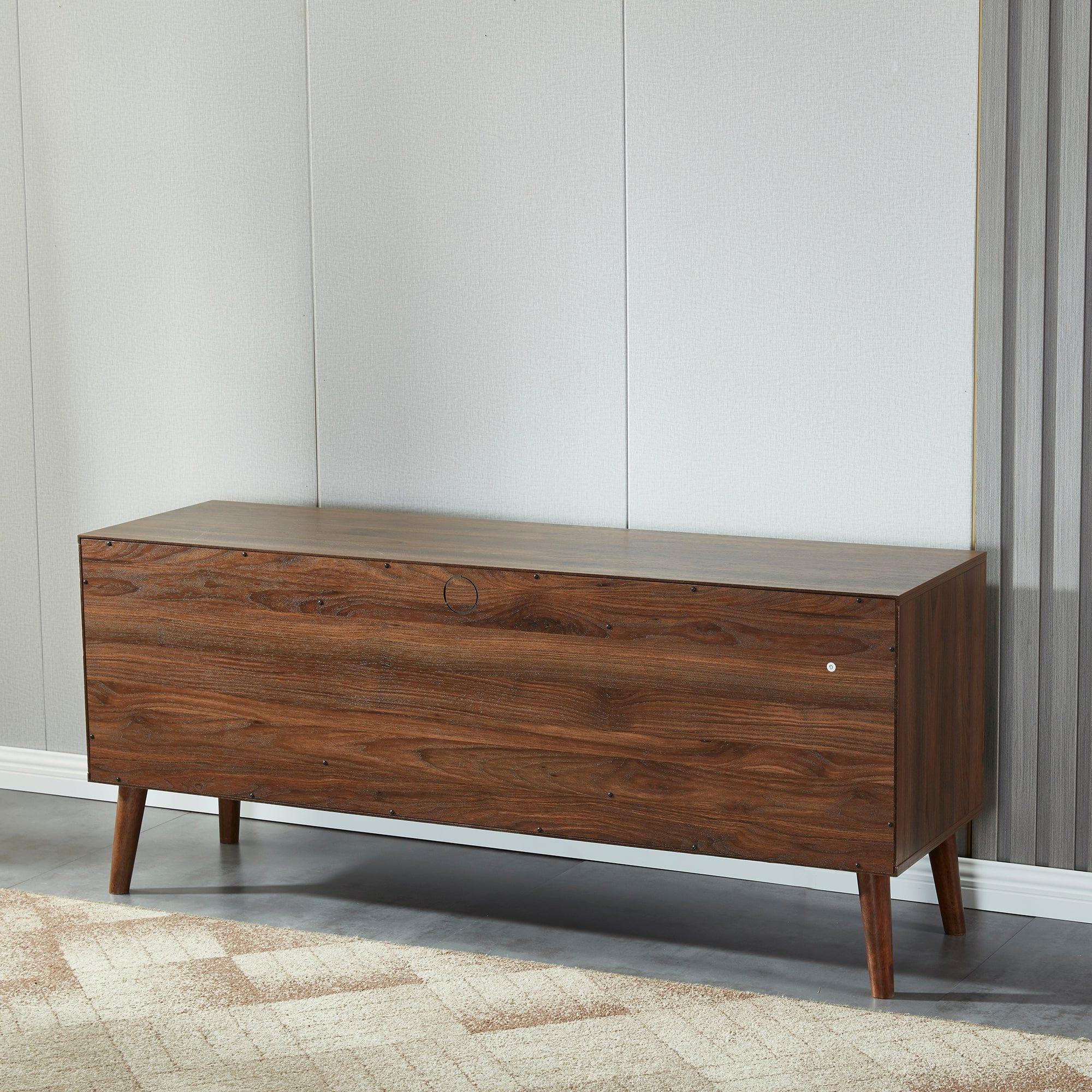 Shop 55" Mid Century TV Stand Entertainment Center, Wooden TV Console Cabinet Mademoiselle Home Decor