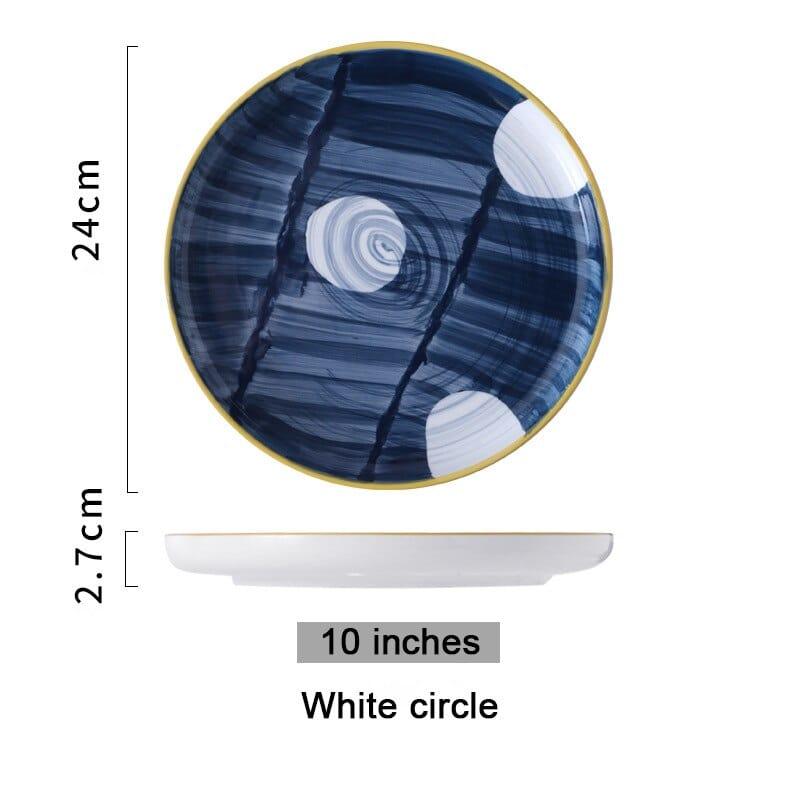 Shop 0 10 White circle / China Japanese ceramic plate bone china dinnerware sets sushi Fruit salad dessert plates serving trays decorative christmas plates Mademoiselle Home Decor