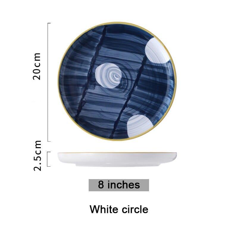 Shop 0 8 White circle / China Japanese ceramic plate bone china dinnerware sets sushi Fruit salad dessert plates serving trays decorative christmas plates Mademoiselle Home Decor
