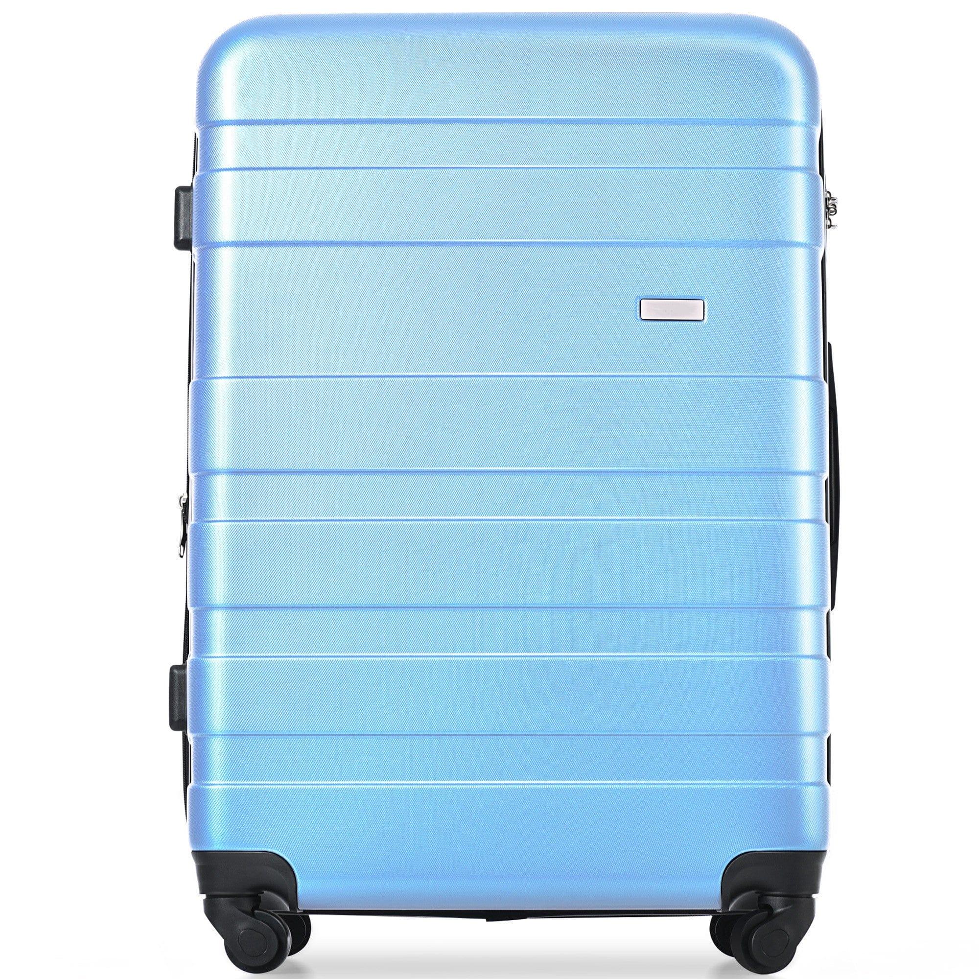 Shop Luggage Sets New Model Expandable ABS Hardshell 3pcs Clearance Luggage Hardside Lightweight Durable Suitcase sets Spinner Wheels Suitcase with TSA Lock 20''24''28''(Sky Blue) Mademoiselle Home Decor