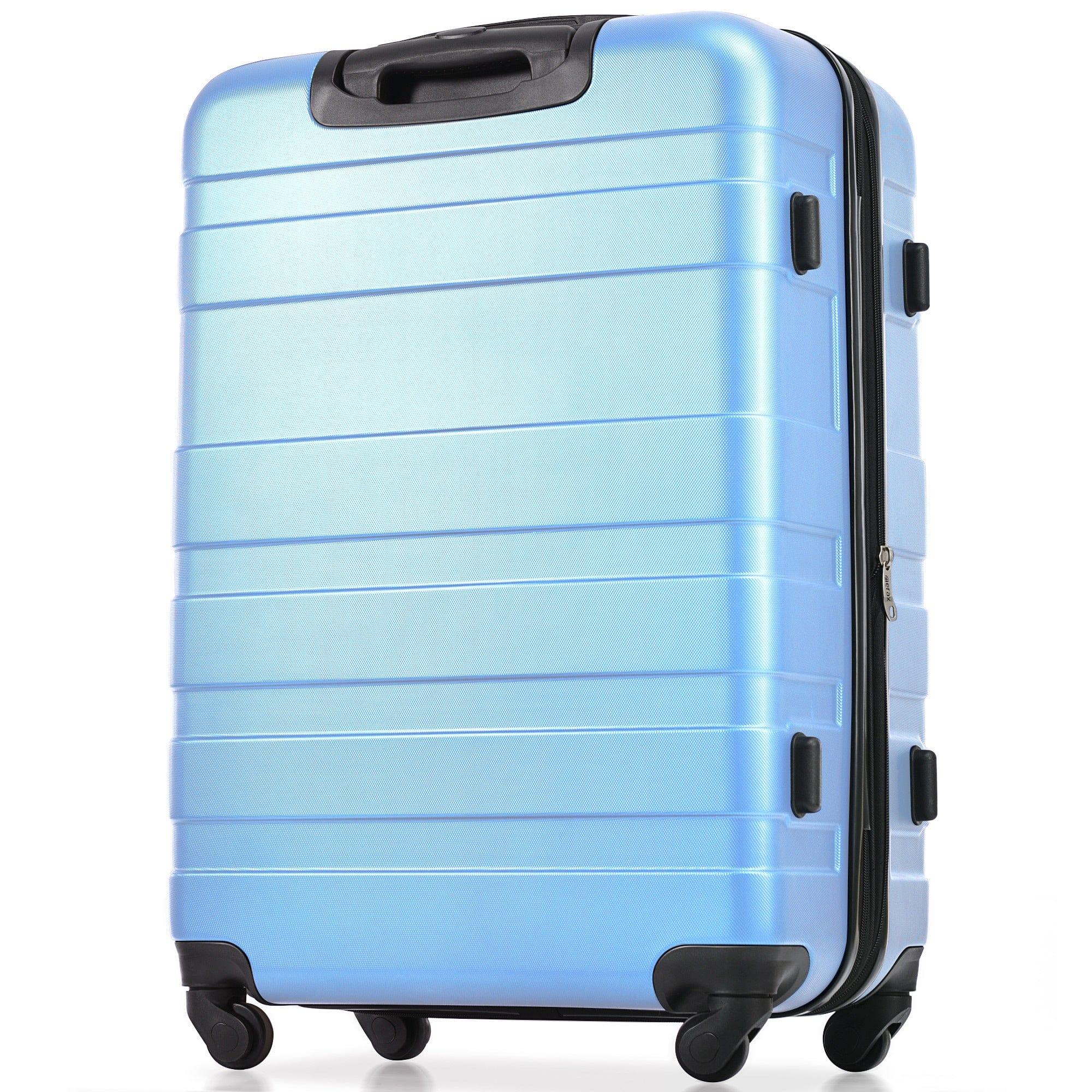 Shop Luggage Sets New Model Expandable ABS Hardshell 3pcs Clearance Luggage Hardside Lightweight Durable Suitcase sets Spinner Wheels Suitcase with TSA Lock 20''24''28''(Sky Blue) Mademoiselle Home Decor