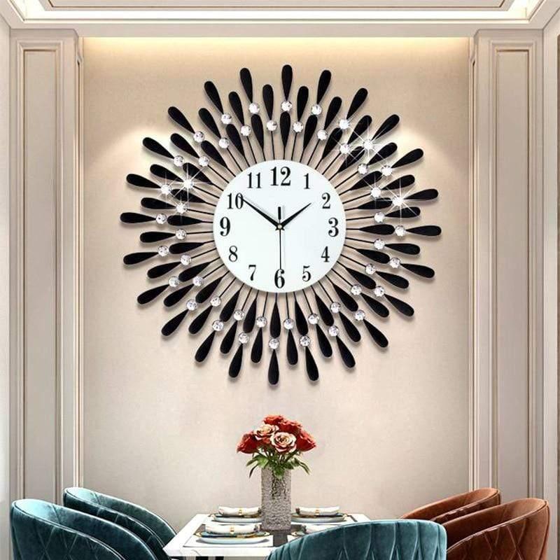 Shop 0 Crystal Sun Modern Style Silent Wall Clock 38X38cm, 2020 New Product Living Room Office Home Wall Decoration Mademoiselle Home Decor