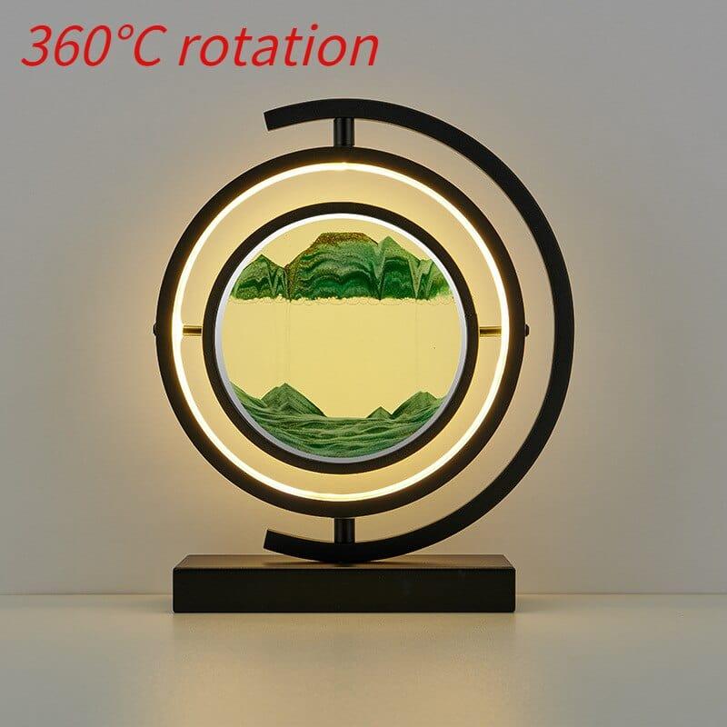 Shop 0 Black spin-Green / Remote control LED Quicksand Painting Hourglass Art Unique Decorative Sand Painting Night Light Bedroom Decoration Glass Hourglass Table Lamp Mademoiselle Home Decor
