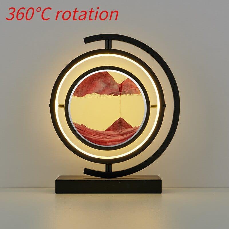 Shop 0 Black spin-Red / Remote control LED Quicksand Painting Hourglass Art Unique Decorative Sand Painting Night Light Bedroom Decoration Glass Hourglass Table Lamp Mademoiselle Home Decor
