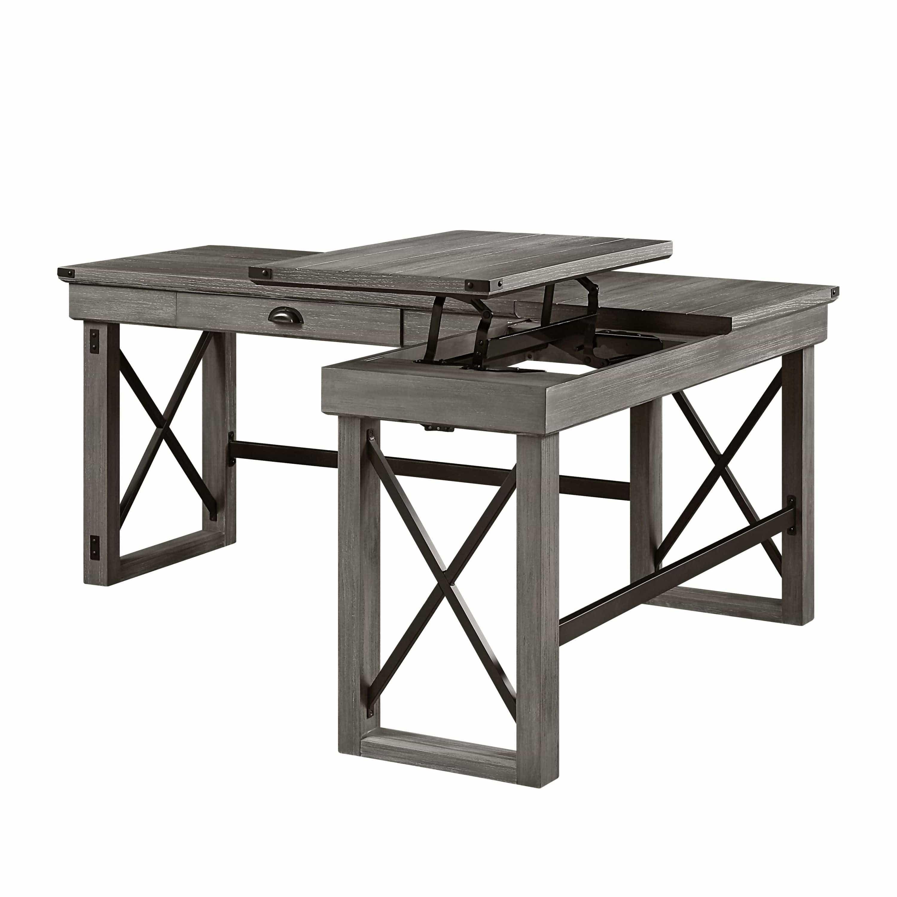 Shop ACME Talmar Writing Desk w/Lift Top in Weathered Gray Finish OF00054 Mademoiselle Home Decor
