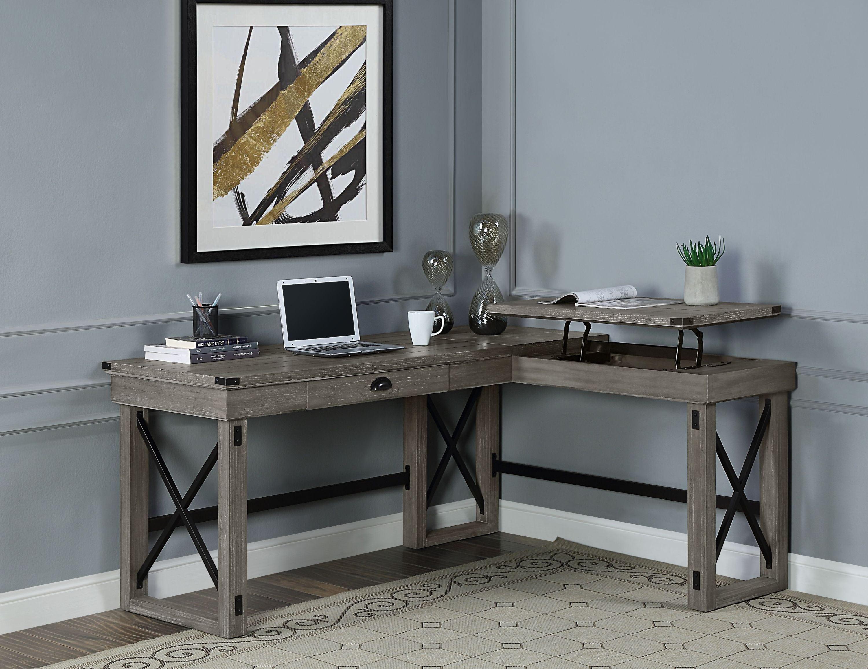 Shop ACME Talmar Writing Desk w/Lift Top in Weathered Gray Finish OF00054 Mademoiselle Home Decor