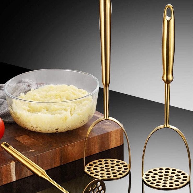 Shop 0 Home Manual Stainless Steel Potato Masher Pressed Pumpkin Ricer Smooth Mashed Crusher Fruit Vegetable Press Gold Kitchen Gadgets Mademoiselle Home Decor
