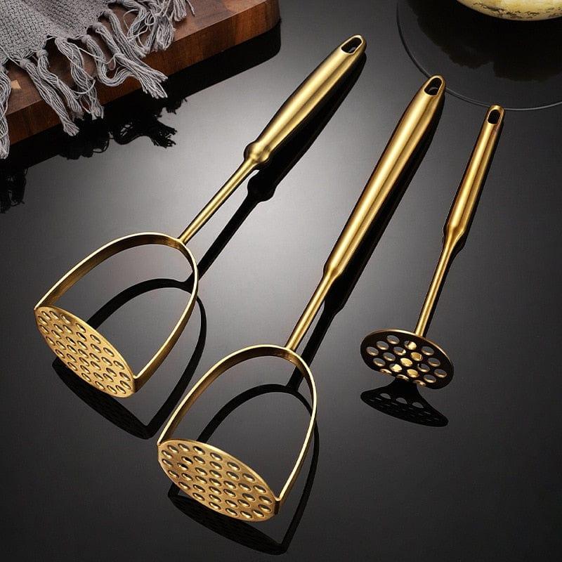 Shop 0 Home Manual Stainless Steel Potato Masher Pressed Pumpkin Ricer Smooth Mashed Crusher Fruit Vegetable Press Gold Kitchen Gadgets Mademoiselle Home Decor