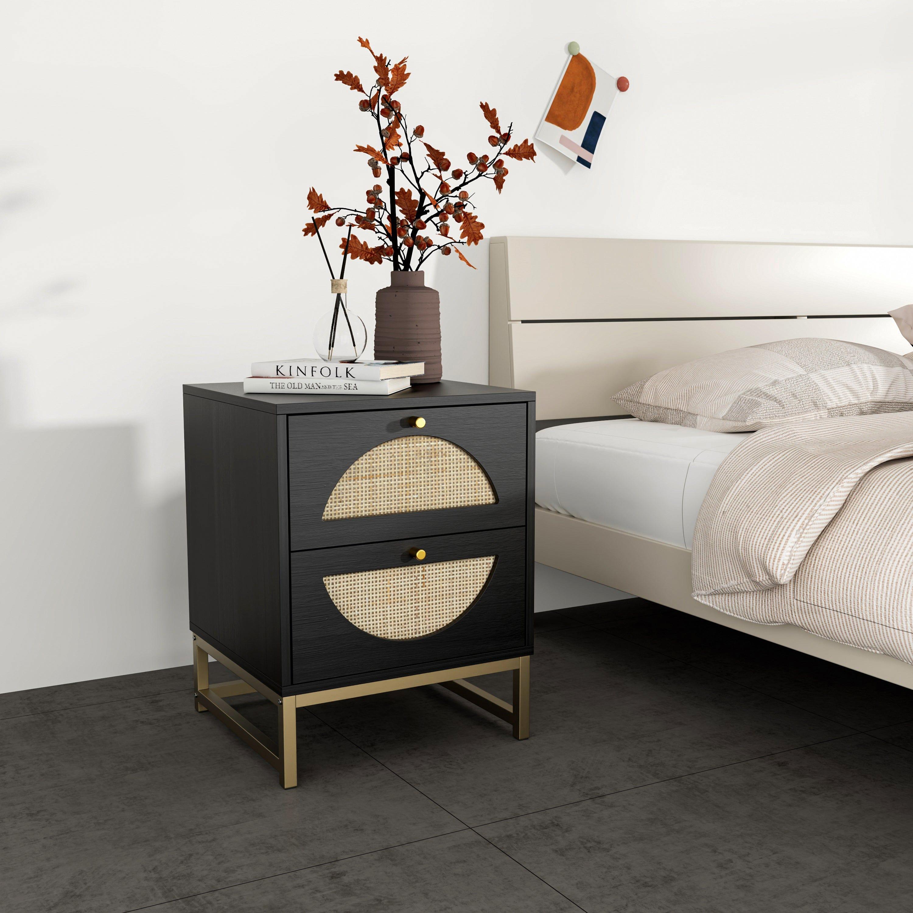 Shop Allen 2 Drawer side table,Display Rack for Bedroom and Living Room,Nightstand Side Table Bedroom Storage Drawer Bedside End Table Mademoiselle Home Decor