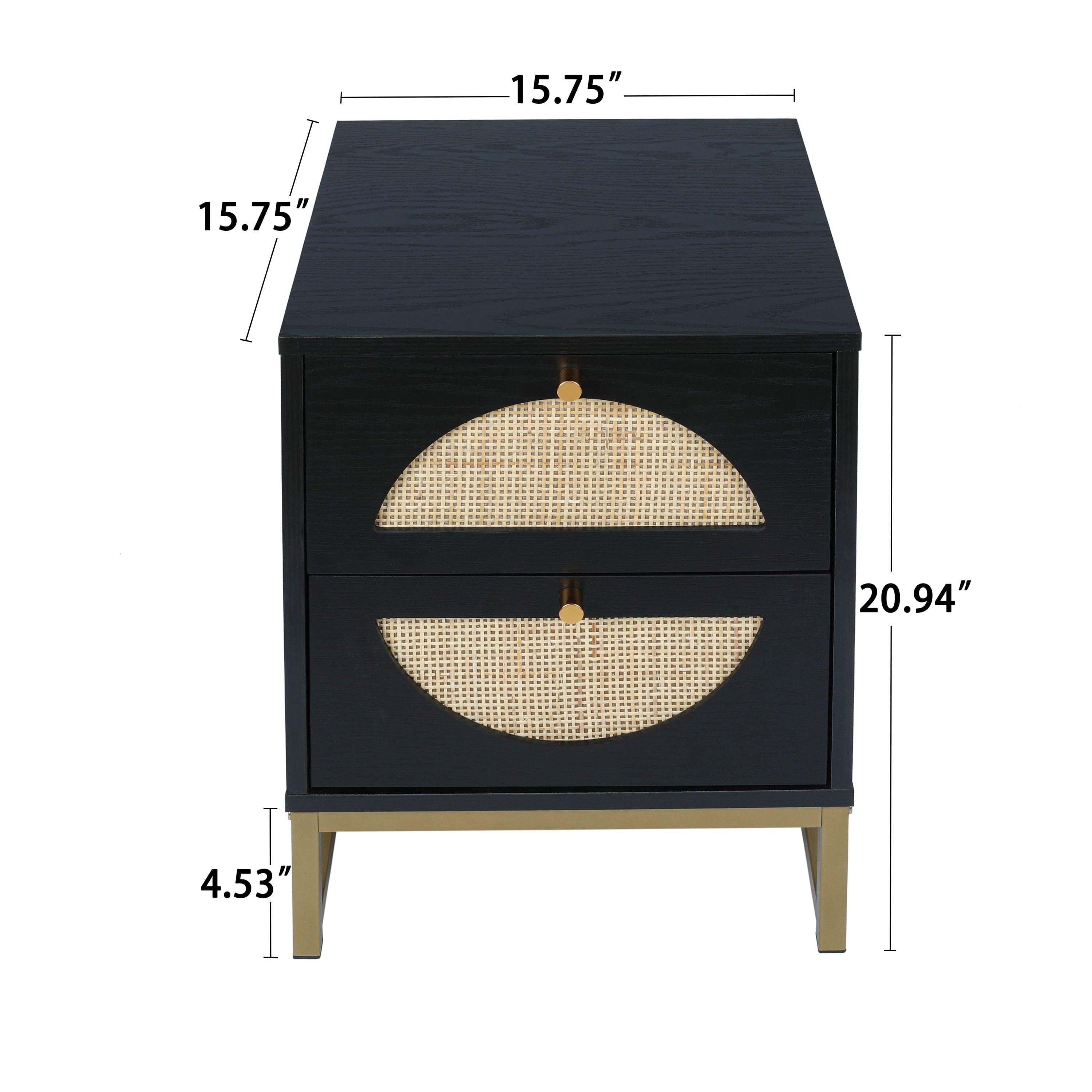 Shop Allen 2 Drawer side table,Display Rack for Bedroom and Living Room,Nightstand Side Table Bedroom Storage Drawer Bedside End Table Mademoiselle Home Decor