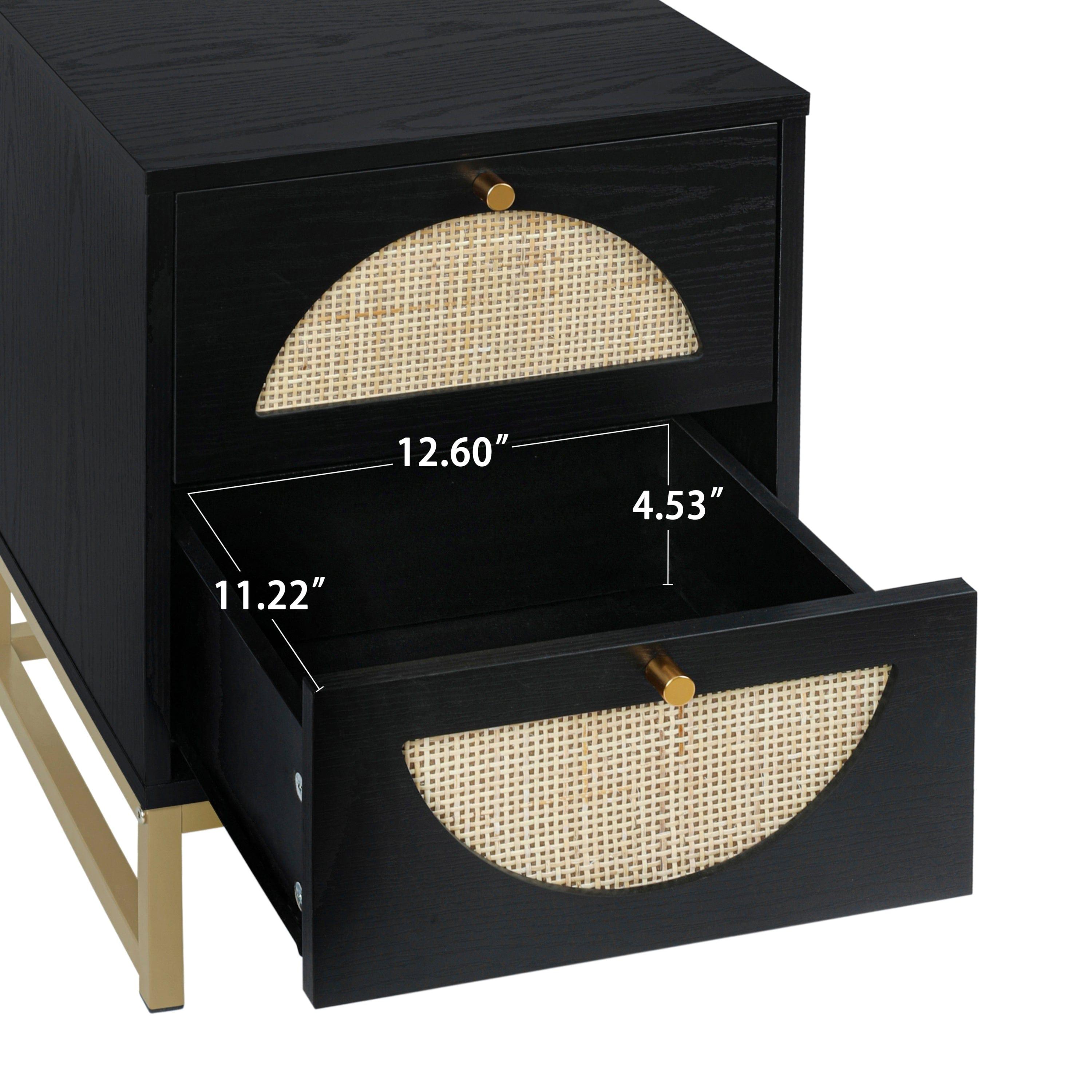 Shop Allen 2 Drawer side table,Display Rack for Bedroom and Living Room,Nightstand Side Table Bedroom Storage Drawer Bedside End Table Mademoiselle Home Decor