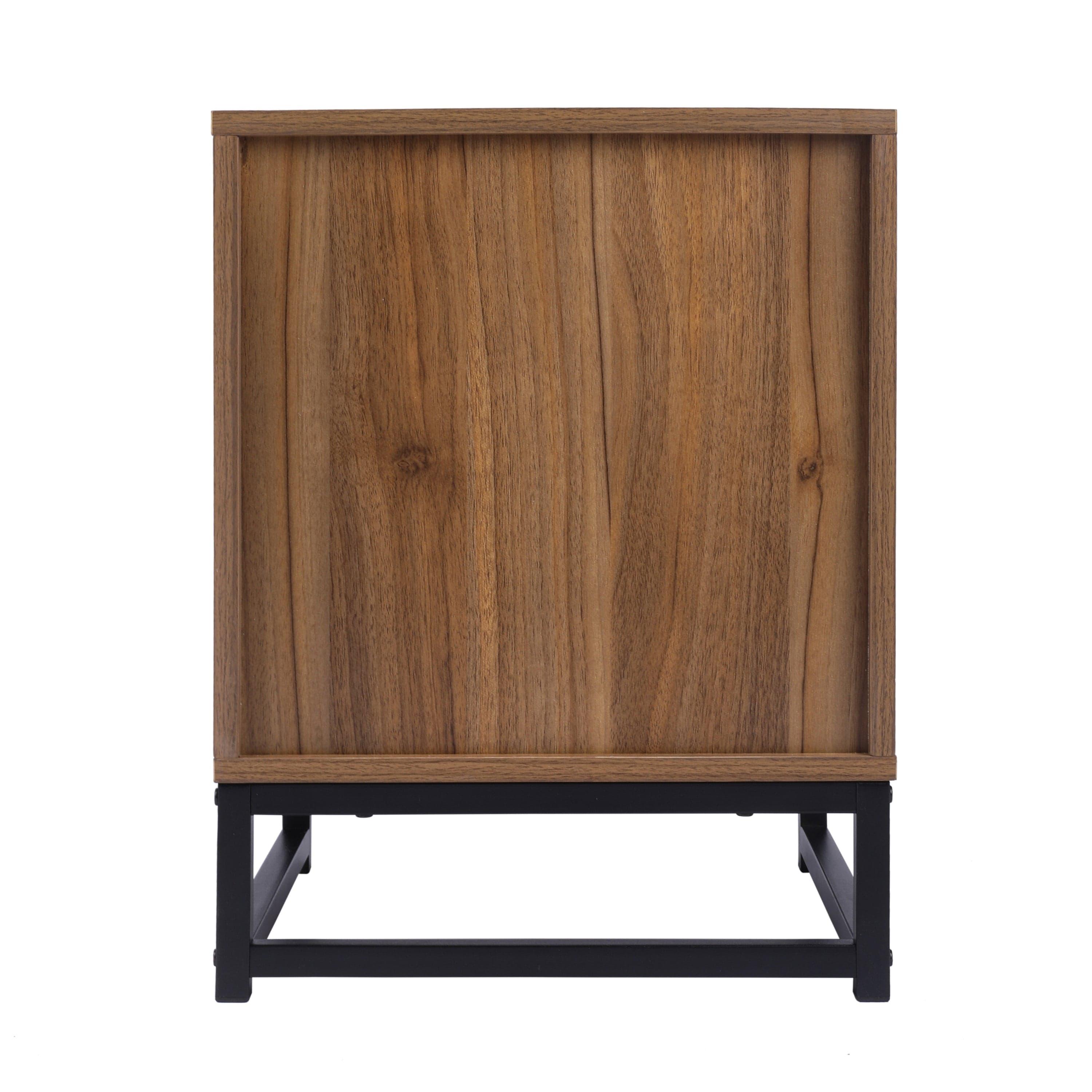 Shop Natural rattan,2 Drawer side table,Display Rack for Bedroom and Living Room,Nightstand Side Table Bedroom Storage Drawer Bedside End Table Mademoiselle Home Decor
