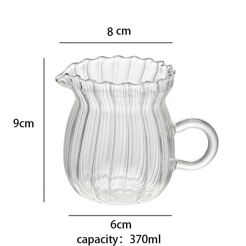 Shop 0 370ml Nordic Transparent Glass Coffee Milk Jug Set With Handle Espresso Coffee Frothing Cup Tea Pitcher Separator Cafe Drinkware Tool Mademoiselle Home Decor