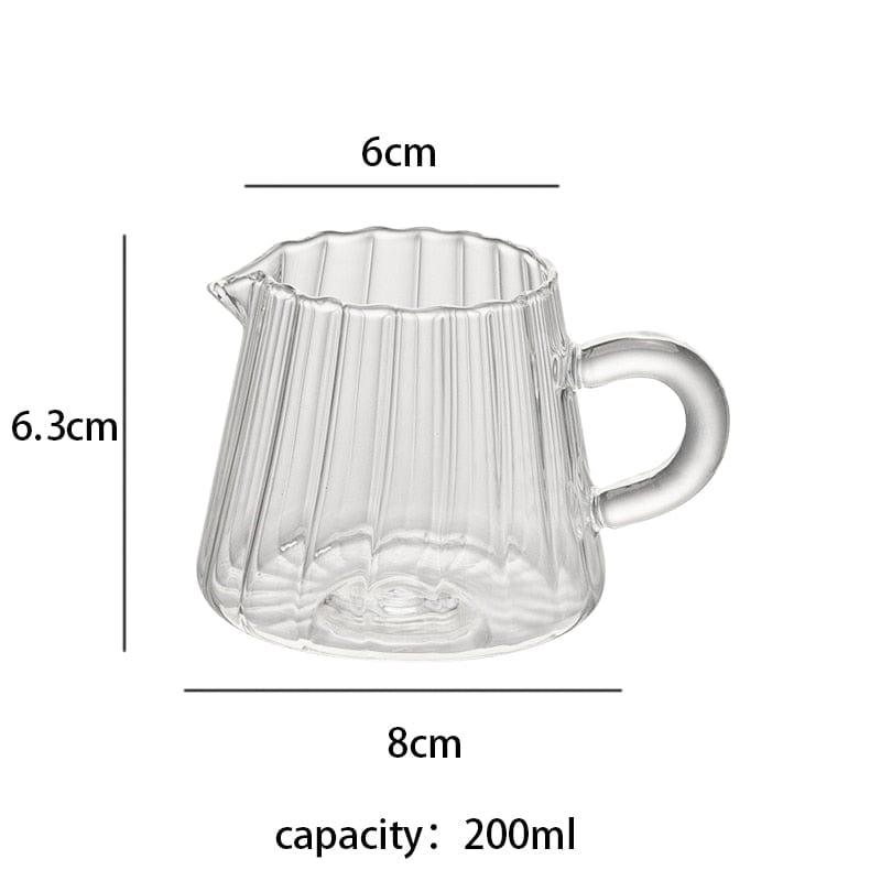 Shop 0 200ml Nordic Transparent Glass Coffee Milk Jug Set With Handle Espresso Coffee Frothing Cup Tea Pitcher Separator Cafe Drinkware Tool Mademoiselle Home Decor