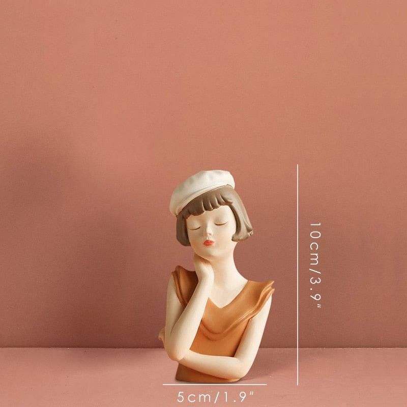 Shop 0 Mini -10cm ARTLOVIN Modern Balloon Girl Sculptures Resin Figurines Bust Vase Gold Tray Storage For Cabinet Living Room Decor Birthday Gifts Mademoiselle Home Decor