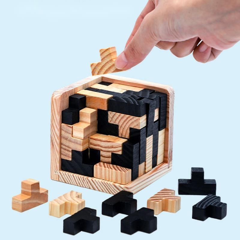 Shop 0 Equilibrium Wooden Cube Puzzle Mademoiselle Home Decor