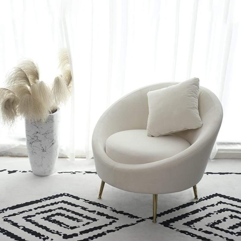 Shop 0 Nordic art designer chair white cloth art light luxury small arc sofa dressing room vanity chair  chaise lounge Mademoiselle Home Decor