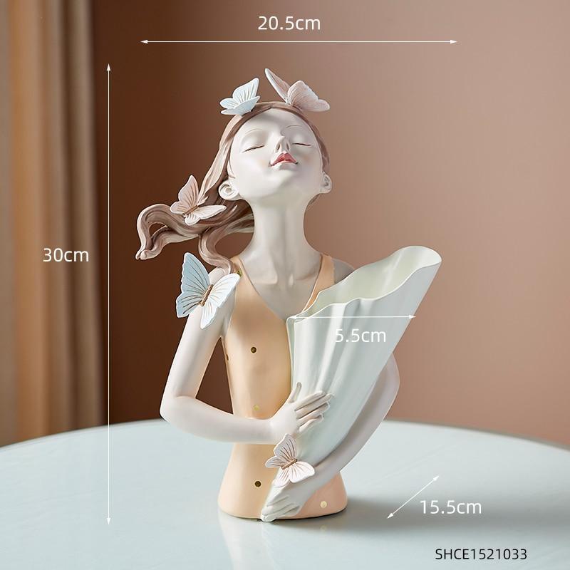 Shop 200044142 Girl in Orange Polka Dot Fleur Sculpture Mademoiselle Home Decor