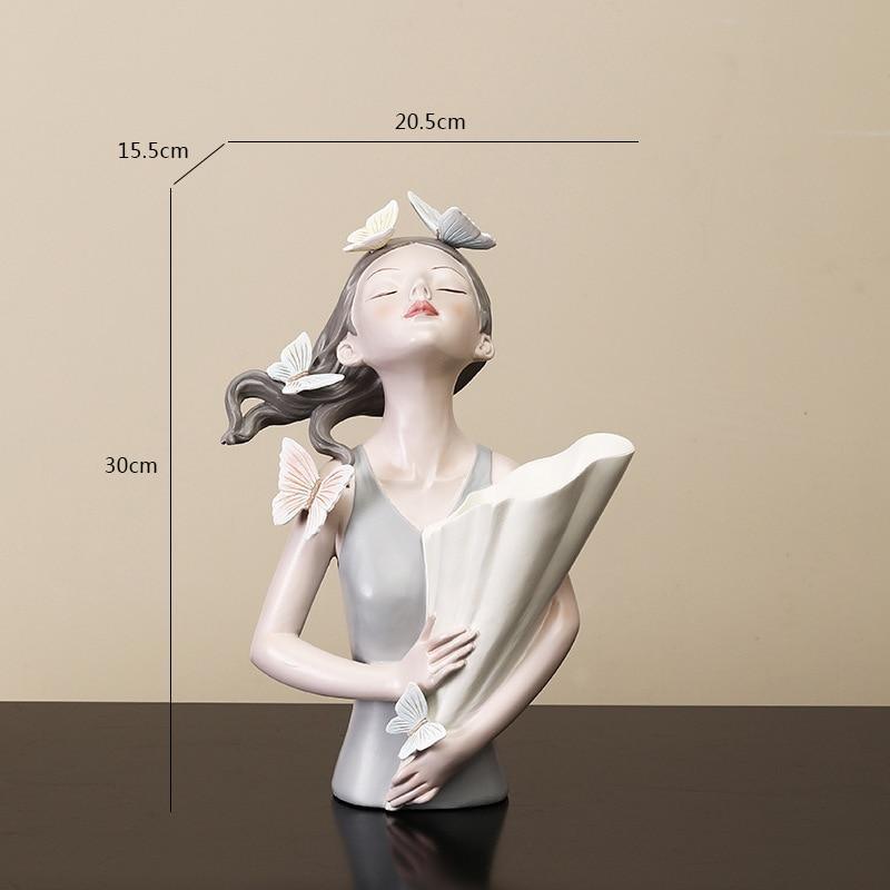 Shop 200044142 Girl in Grey Fleur Sculpture Mademoiselle Home Decor