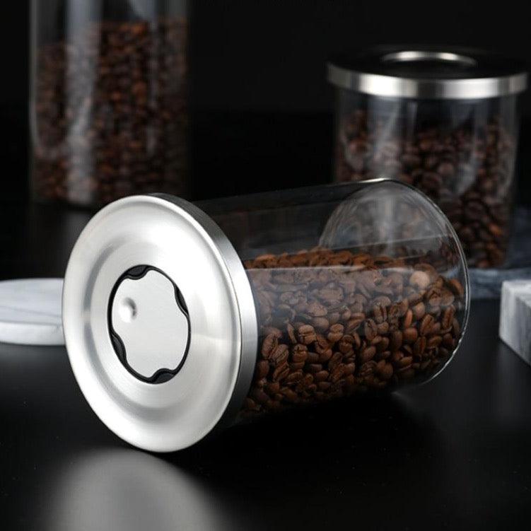 Shop 0 Glass Vacuum Air Sealed Tank Coffee Bean Storage Tank Glass Snacks Dried Fruit Storage Bottle Kitchen Tea Caddy Storage Bottle Mademoiselle Home Decor