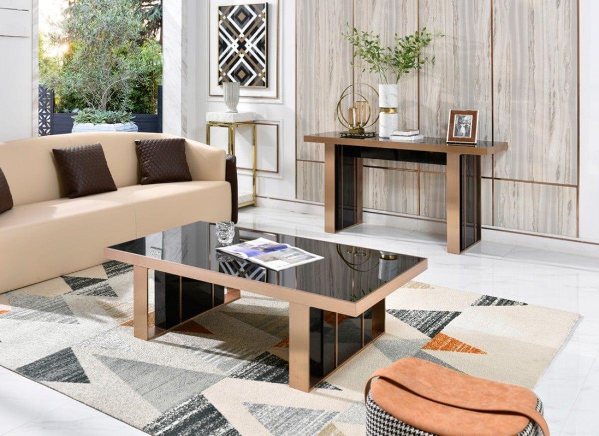 Shop Nova Domus Cartier Modern Black & Rosegold Console Table Mademoiselle Home Decor