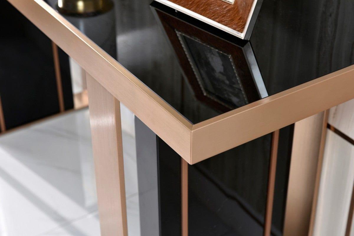 Shop Nova Domus Cartier Modern Black & Rosegold Console Table Mademoiselle Home Decor