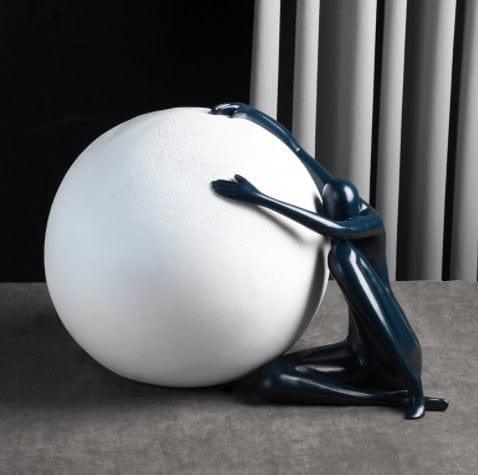 Shop 0 Blue / Warm White Nordic Round Ball Humanoid Moon Table Lamp Creative Hold The Ball Desk Lamp Living Room Bedroom Desk Bedside Lamp Dimming Led Mademoiselle Home Decor