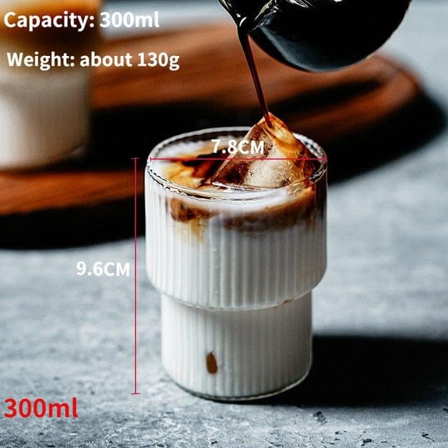 Shop 0 300ml / 200-400ml 400ML Glass Cold Coffee Cup Retro Mug Transparent Water Tea Drinkware Milk Juice Mugs Cup Tumblers Wine Glasses Cocktail Whisky Mademoiselle Home Decor