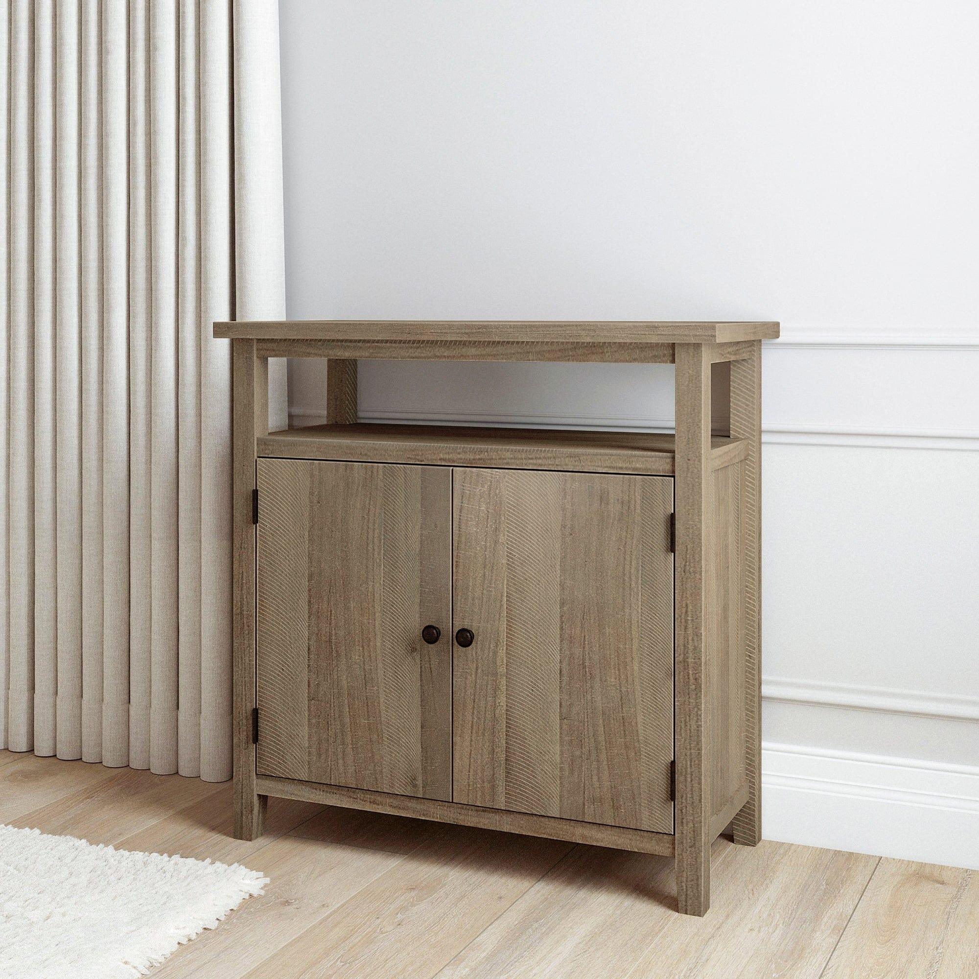 Shop Xavier Rough Sawn Wash Wood Console Cabinet Mademoiselle Home Decor