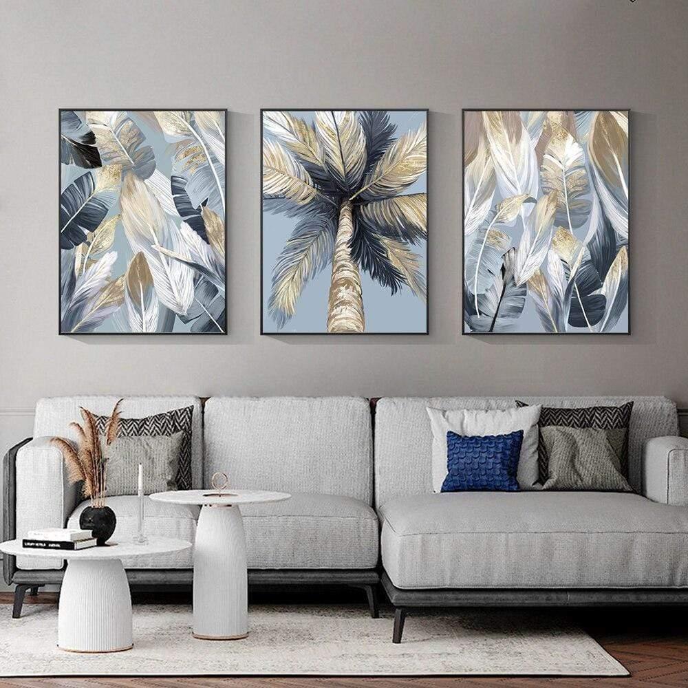 Shop 0 Gold Tropical Tree Palm Leaves Canvas Paintings On The Wall Art Canvas Prints Picture Posters for Hawaiian Luau Party Home Decor Mademoiselle Home Decor