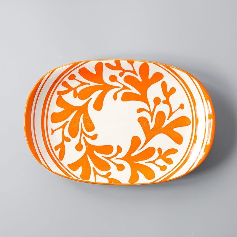 Shop 0 6 / 10 inches 10 Inch Ceramic Fish Plate Oval Dinnet Dish Underglaze Color Porcelain Tableware CZY-B1021 Mademoiselle Home Decor