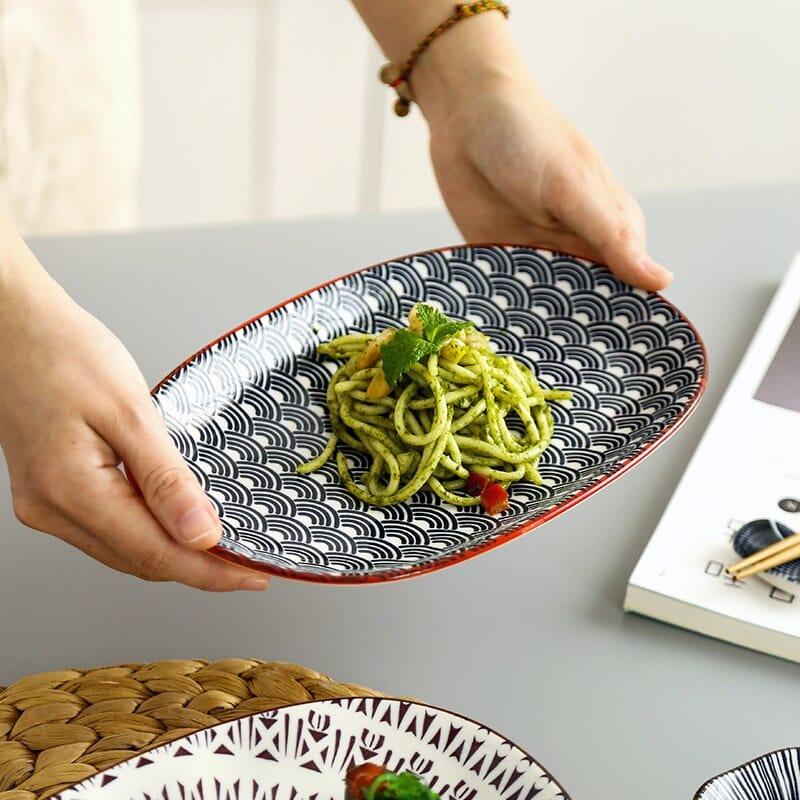 Shop 0 10 Inch Ceramic Fish Plate Oval Dinnet Dish Underglaze Color Porcelain Tableware CZY-B1021 Mademoiselle Home Decor