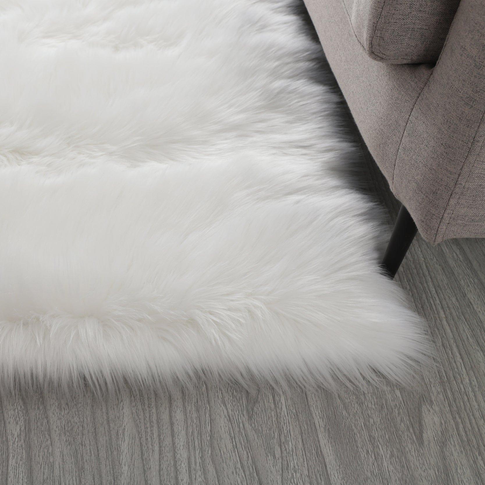 Shop "Cozy Collection" Ultra Soft Fluffy Faux Fur Sheepskin Area Rug Mademoiselle Home Decor