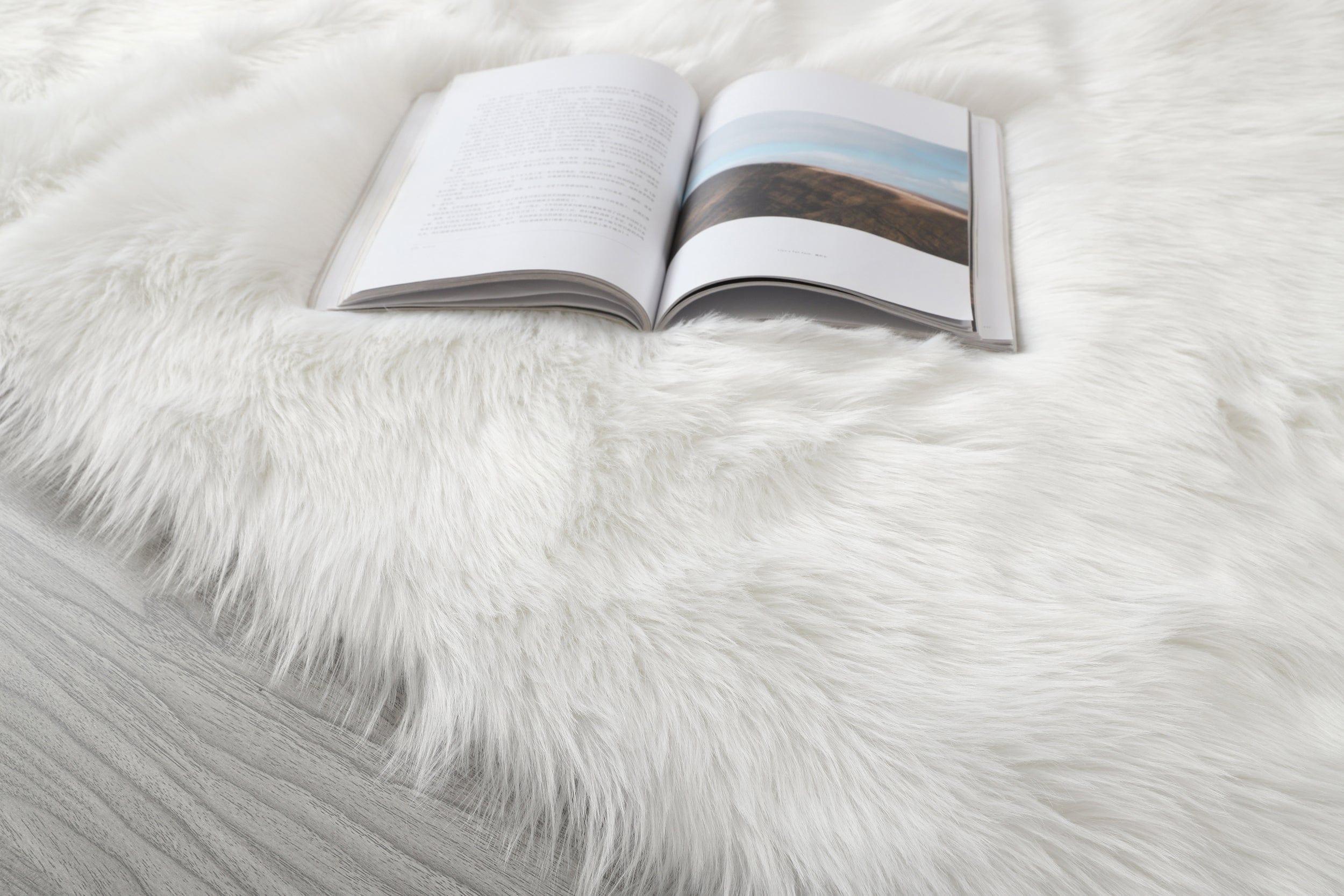 Shop "Cozy Collection" Ultra Soft Fluffy Faux Fur Sheepskin Area Rug Mademoiselle Home Decor