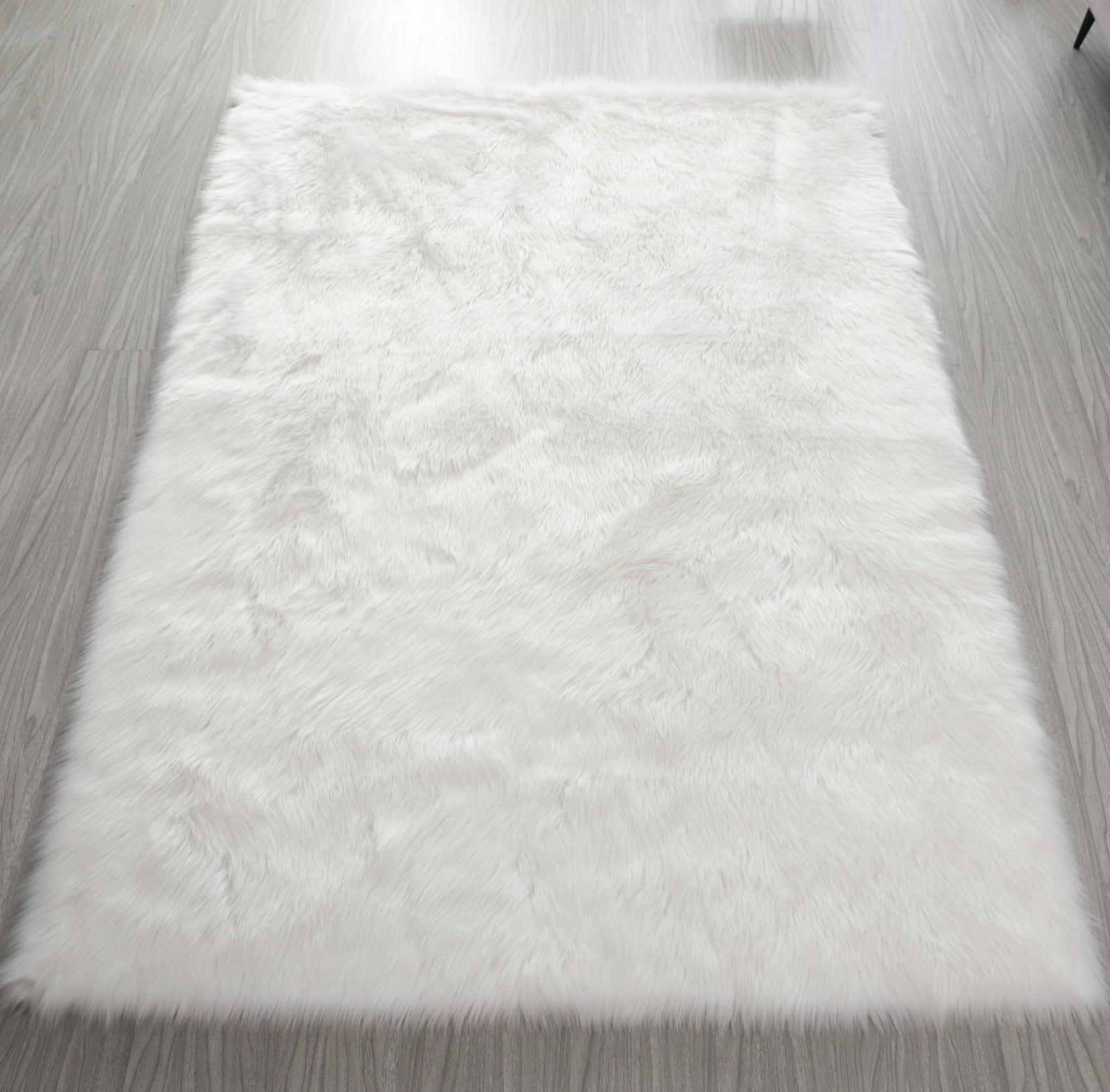 Shop "Cozy Collection" Ultra Soft Fluffy Faux Fur Sheepskin Area Rug Mademoiselle Home Decor