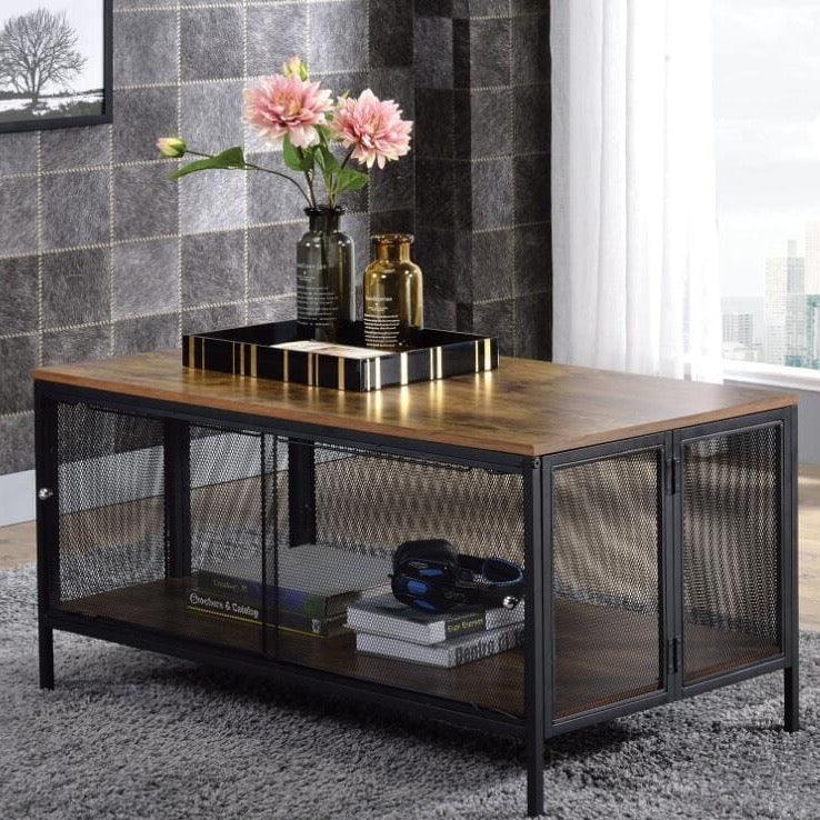 Shop ACME Winam Coffee Table, Antique Oak & Black 82780 Mademoiselle Home Decor